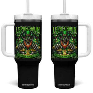 St Patricks Day Horror Leprechaun Tumbler With Handle Your Luck Just Ran Out Creepy St Pattys Day TS11 One Size: 40 oz Black Print Your Wear