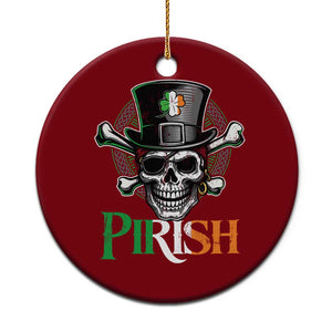 Funny St Patricks Day Pirate Ceramic Ornament Pirish Vintage Irish Pirate Skull TS11 1pc Red Print Your Wear