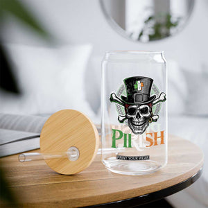 Funny St Patricks Day Pirate Glass Can Pirish Vintage Irish Pirate Skull TS11 Print Your Wear
