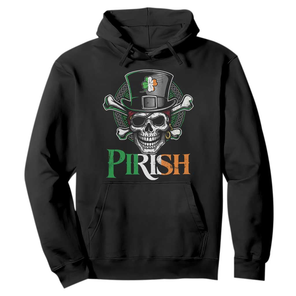 Funny St Patricks Day Pirate Hoodie Pirish Vintage Irish Pirate Skull TS11 Black Print Your Wear