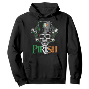 Funny St Patricks Day Pirate Hoodie Pirish Vintage Irish Pirate Skull TS11 Black Print Your Wear