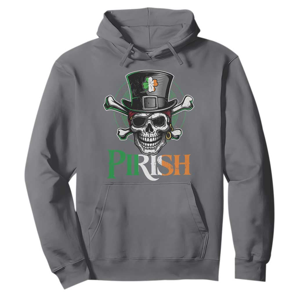 Funny St Patricks Day Pirate Hoodie Pirish Vintage Irish Pirate Skull TS11 Charcoal Print Your Wear