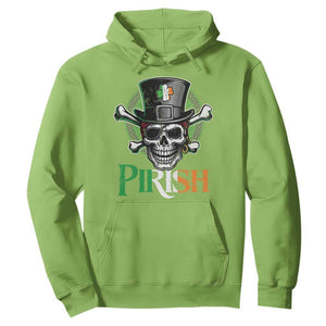 Funny St Patricks Day Pirate Hoodie Pirish Vintage Irish Pirate Skull TS11 Lime Print Your Wear