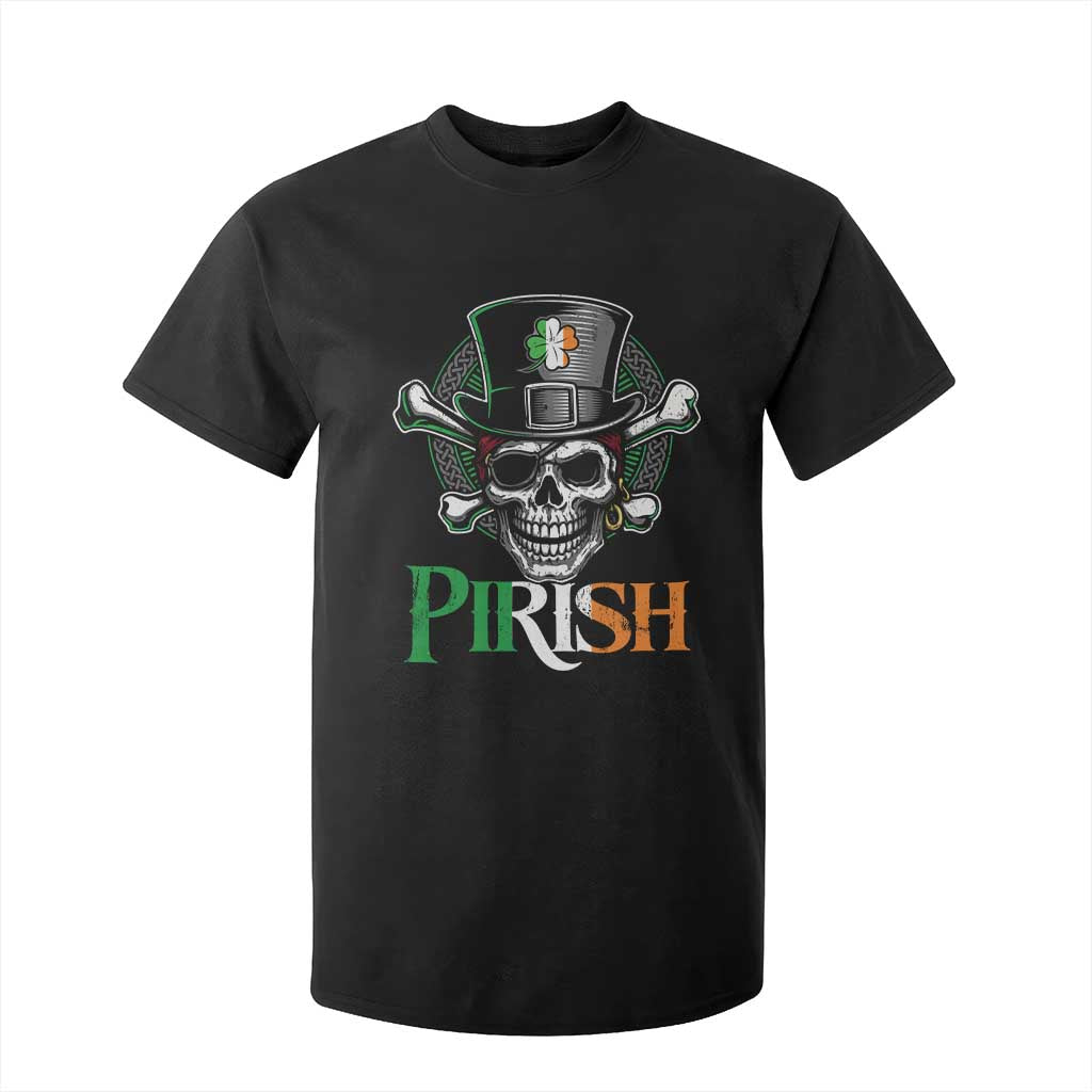 Funny St Patricks Day Pirate T Shirt For Kid Pirish Vintage Irish Pirate Skull TS11 Black Print Your Wear
