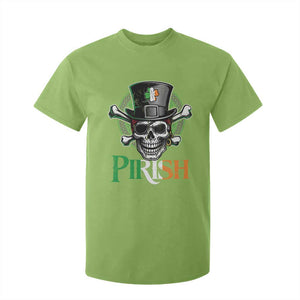 Funny St Patricks Day Pirate T Shirt For Kid Pirish Vintage Irish Pirate Skull TS11 Lime Print Your Wear