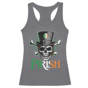 Funny St Patricks Day Pirate Racerback Tank Top Pirish Vintage Irish Pirate Skull TS11 Charcoal Print Your Wear