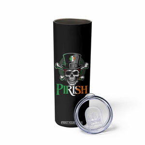 Funny St Patricks Day Pirate Skinny Tumbler Pirish Vintage Irish Pirate Skull TS11 Print Your Wear