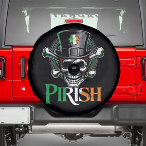 Funny St Patricks Day Pirate Spare Tire Cover Pirish Vintage Irish Pirate Skull TS11 Black Print Your Wear