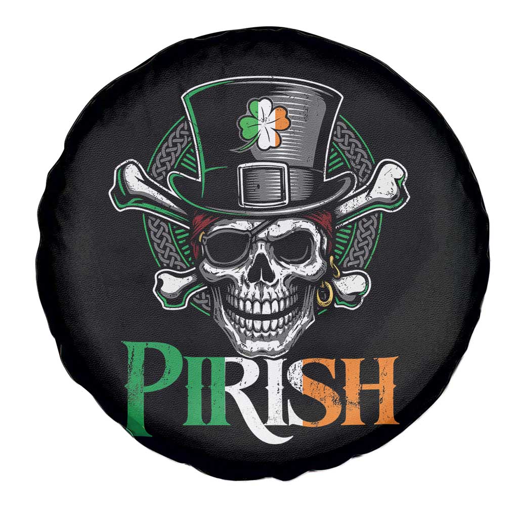 Funny St Patricks Day Pirate Spare Tire Cover Pirish Vintage Irish Pirate Skull TS11 Print Your Wear