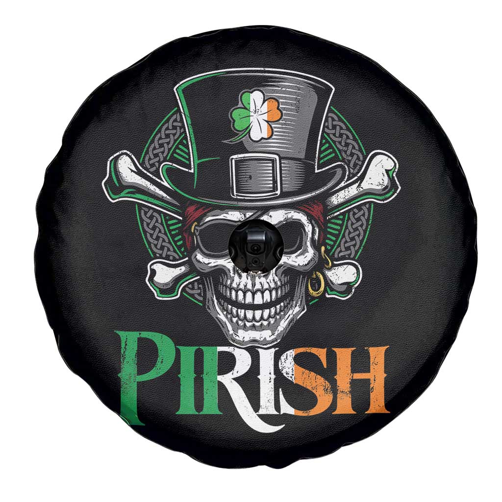 Funny St Patricks Day Pirate Spare Tire Cover Pirish Vintage Irish Pirate Skull TS11 Print Your Wear