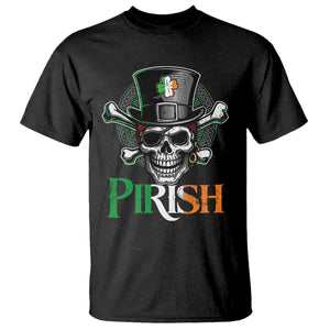 Funny St Patricks Day Pirate T Shirt Pirish Vintage Irish Pirate Skull TS11 Black Print Your Wear