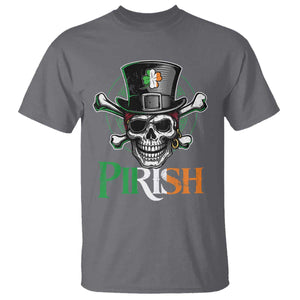Funny St Patricks Day Pirate T Shirt Pirish Vintage Irish Pirate Skull TS11 Charcoal Print Your Wear