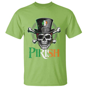 Funny St Patricks Day Pirate T Shirt Pirish Vintage Irish Pirate Skull TS11 Lime Print Your Wear
