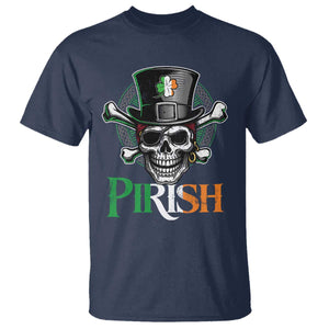 Funny St Patricks Day Pirate T Shirt Pirish Vintage Irish Pirate Skull TS11 Navy Print Your Wear