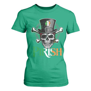 Funny St Patricks Day Pirate T Shirt For Women Pirish Vintage Irish Pirate Skull TS11 Irish Green Print Your Wear