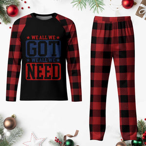 We All We Got We All We Need Plaid Pajama Set Football Fan Stars Game Day TS11 Buffalo Plaid Print Your Wear