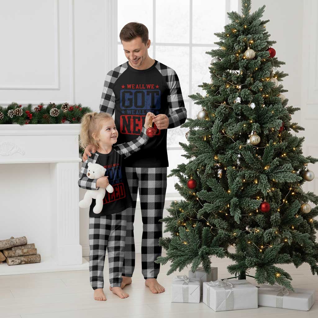 We All We Got We All We Need Plaid Pajama Set Football Fan Stars Game Day TS11 White Plaid Print Your Wear