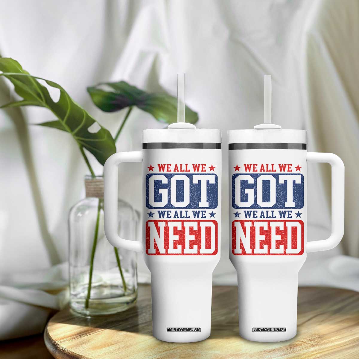 We All We Got We All We Need Tumbler With Handle Football Fan Stars Game Day TS11 Print Your Wear