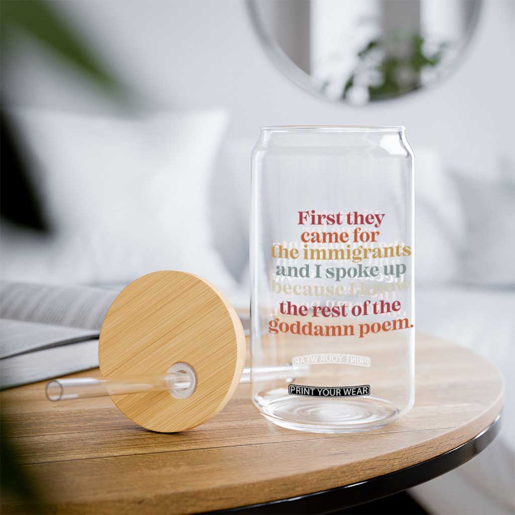 First They Came For The Immigrants And I Spoke Up Because I Know Glass Can Abolish Ice Protest TS11 Print Your Wear