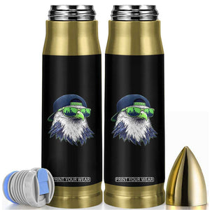 Vintage Hawk Graphic with Seattle Skyline Sunglasses Game Day Bullet Tumbler TS11 Black Print Your Wear