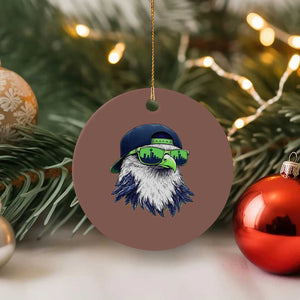 Vintage Hawk Graphic with Seattle Skyline Sunglasses Game Day Ceramic Ornament TS11 1pc Mocha Print Your Wear