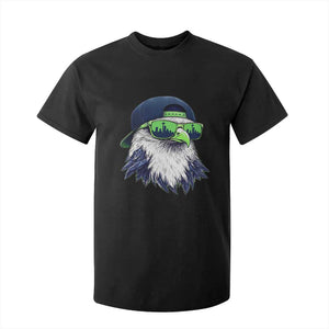 Vintage Hawk Graphic with Seattle Skyline Sunglasses Game Day T Shirt For Kid TS11 Black Print Your Wear