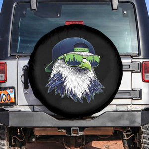Vintage Hawk Graphic with Seattle Skyline Sunglasses Game Day Spare Tire Cover TS11 No hole Black Print Your Wear