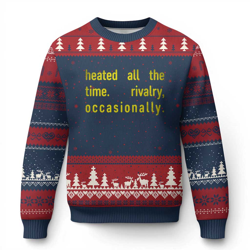 Funny Heated All The Time Rivalry Occasionally Ugly Christmas Sweater LGBT Ice Hockey TS11 Navy Red Print Your Wear