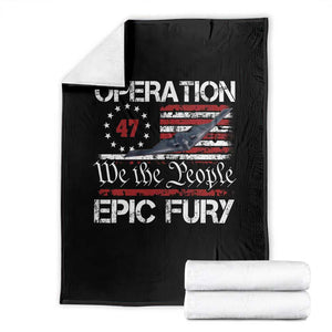 Operation Epic Fury Throw Blanket Military Bomber Stealth Jet Vintage American Flag TS11 Black Print Your Wear