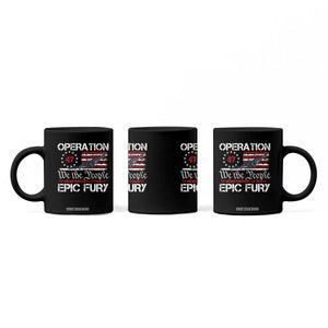 Operation Epic Fury Coffee Mug Military Bomber Stealth Jet Vintage American Flag TS11 Print Your Wear