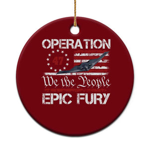 Operation Epic Fury Ceramic Ornament Military Bomber Stealth Jet Vintage American Flag TS11 1pc Red Print Your Wear