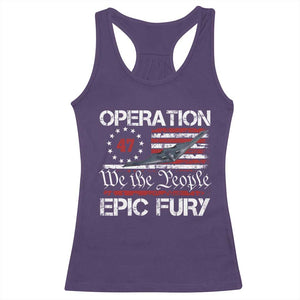 Operation Epic Fury Racerback Tank Top Military Bomber Stealth Jet Vintage American Flag TS11 Purple Print Your Wear