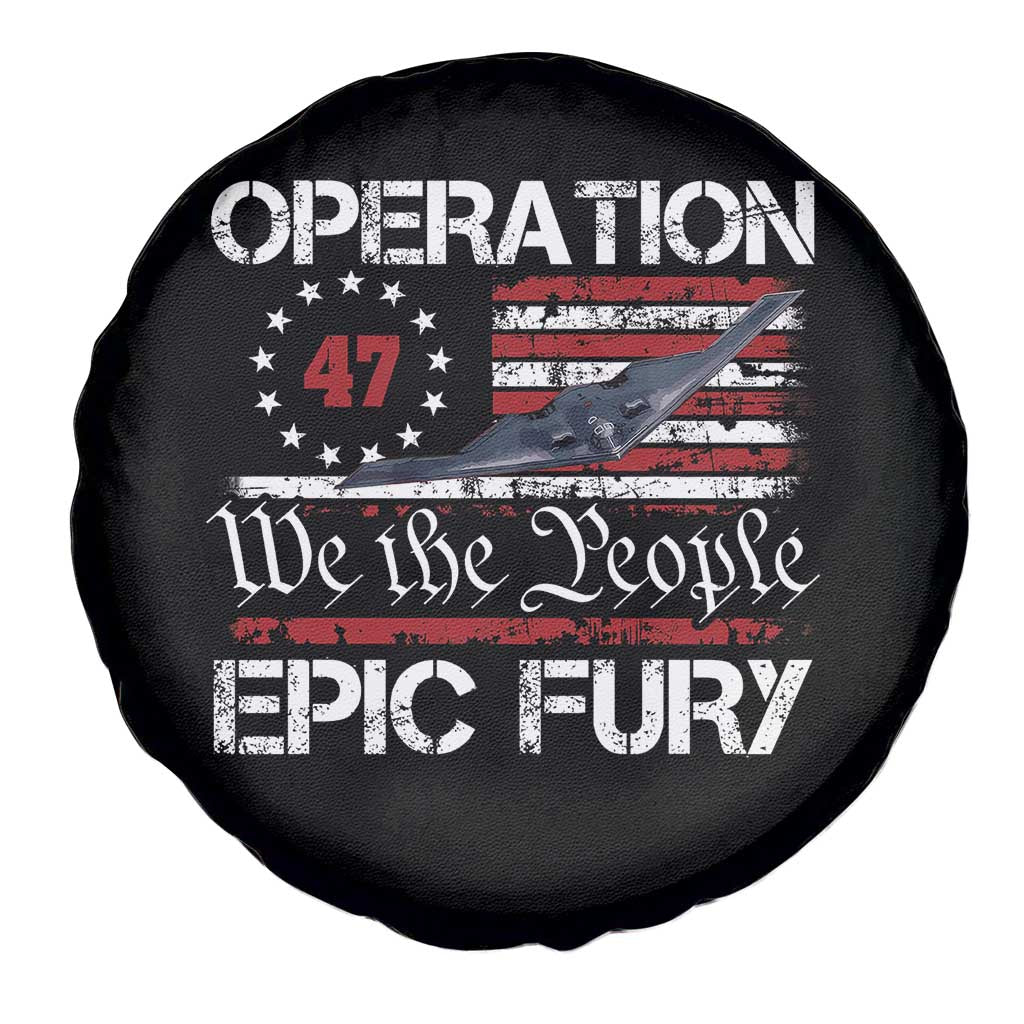 Operation Epic Fury Spare Tire Cover Military Bomber Stealth Jet Vintage American Flag TS11 Print Your Wear