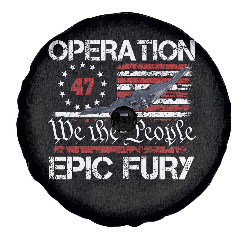 Operation Epic Fury Spare Tire Cover Military Bomber Stealth Jet Vintage American Flag TS11 Print Your Wear