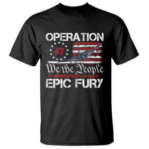 Operation Epic Fury T Shirt Military Bomber Stealth Jet Vintage American Flag TS11 Black Print Your Wear
