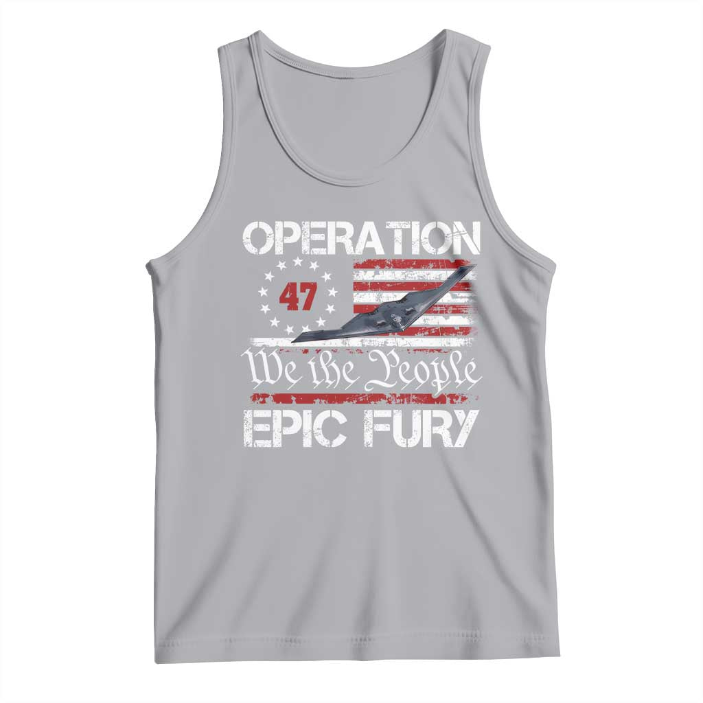 Operation Epic Fury Tank Top Military Bomber Stealth Jet Vintage American Flag TS11 Athletic Heather Print Your Wear