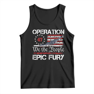 Operation Epic Fury Tank Top Military Bomber Stealth Jet Vintage American Flag TS11 Black Print Your Wear