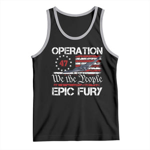 Operation Epic Fury Tank Top Military Bomber Stealth Jet Vintage American Flag TS11 Black Athletic Heather Print Your Wear