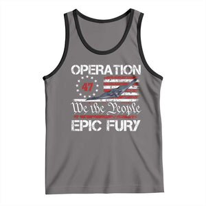 Operation Epic Fury Tank Top Military Bomber Stealth Jet Vintage American Flag TS11 Deep Heather Black Print Your Wear