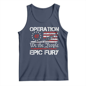 Operation Epic Fury Tank Top Military Bomber Stealth Jet Vintage American Flag TS11 Navy Print Your Wear