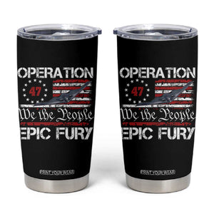 Operation Epic Fury Tumbler Cup Military Bomber Stealth Jet Vintage American Flag TS11 Black Print Your Wear