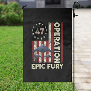 Operation Epic Fury Garden Flag Military Tactical Warfare Stealth Jet American Flag TS11 Print Your Wear