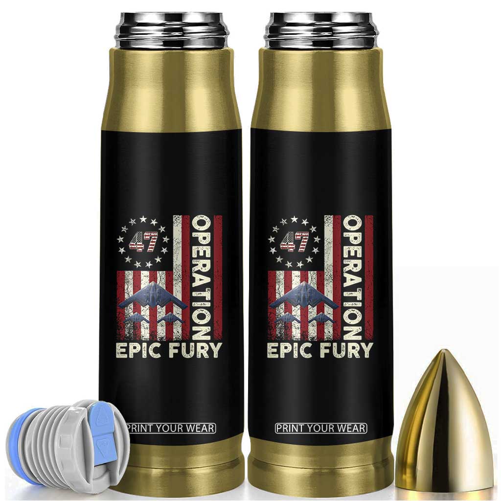 Operation Epic Fury Bullet Tumbler Military Tactical Warfare Stealth Jet American Flag TS11 Black Print Your Wear