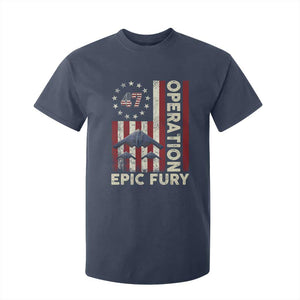 Operation Epic Fury T Shirt For Kid Military Tactical Warfare Stealth Jet American Flag TS11 Navy Print Your Wear