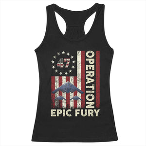 Operation Epic Fury Racerback Tank Top Military Tactical Warfare Stealth Jet American Flag TS11 Black Print Your Wear