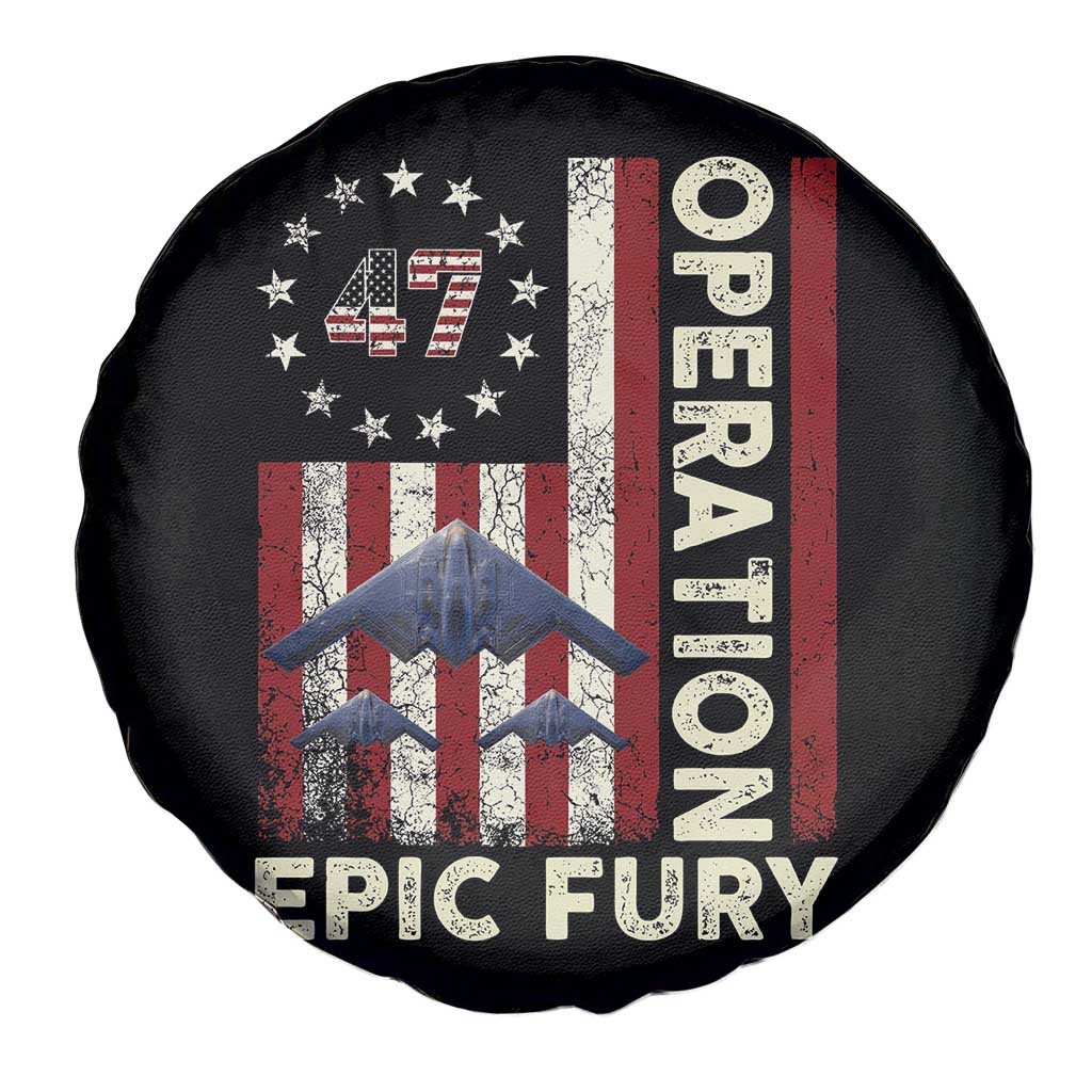 Operation Epic Fury Spare Tire Cover Military Tactical Warfare Stealth Jet American Flag TS11 Print Your Wear