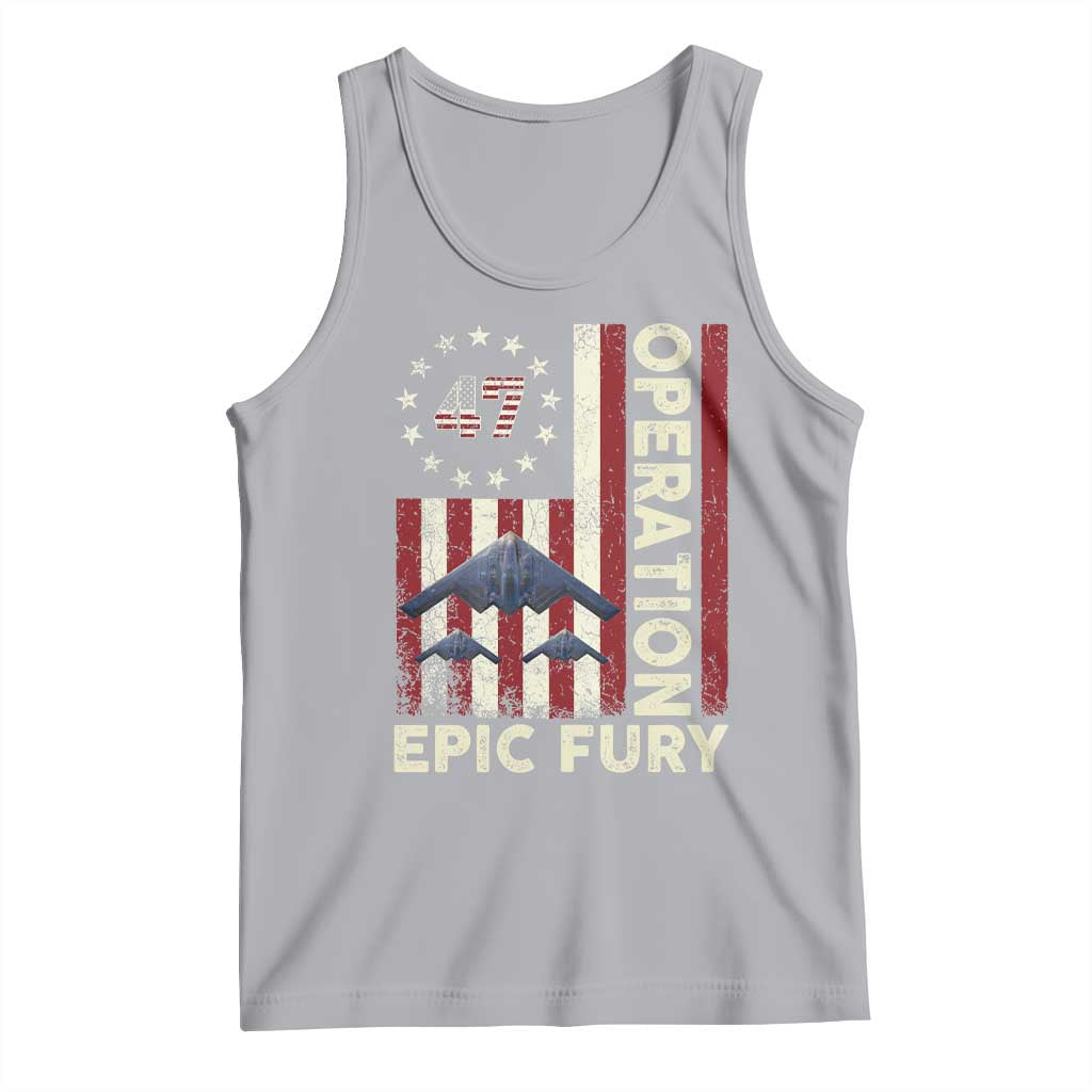Operation Epic Fury Tank Top Military Tactical Warfare Stealth Jet American Flag TS11 Athletic Heather Print Your Wear