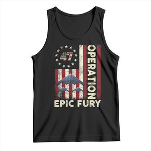 Operation Epic Fury Tank Top Military Tactical Warfare Stealth Jet American Flag TS11 Black Print Your Wear