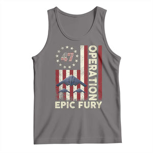 Operation Epic Fury Tank Top Military Tactical Warfare Stealth Jet American Flag TS11 Deep Heather Print Your Wear
