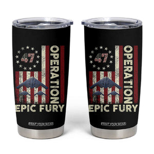 Operation Epic Fury Tumbler Cup Military Tactical Warfare Stealth Jet American Flag TS11 Black Print Your Wear